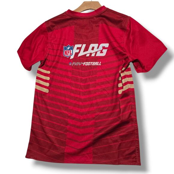 NFL Youth San Francisco 49ers Reversible Flag Football Jersey Gold & Red large - Picture 2 of 11